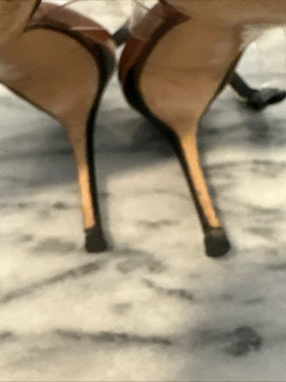 Francesco Russo Black Patent Pointed-Toe Slingback Heels Sz 38 Italy
